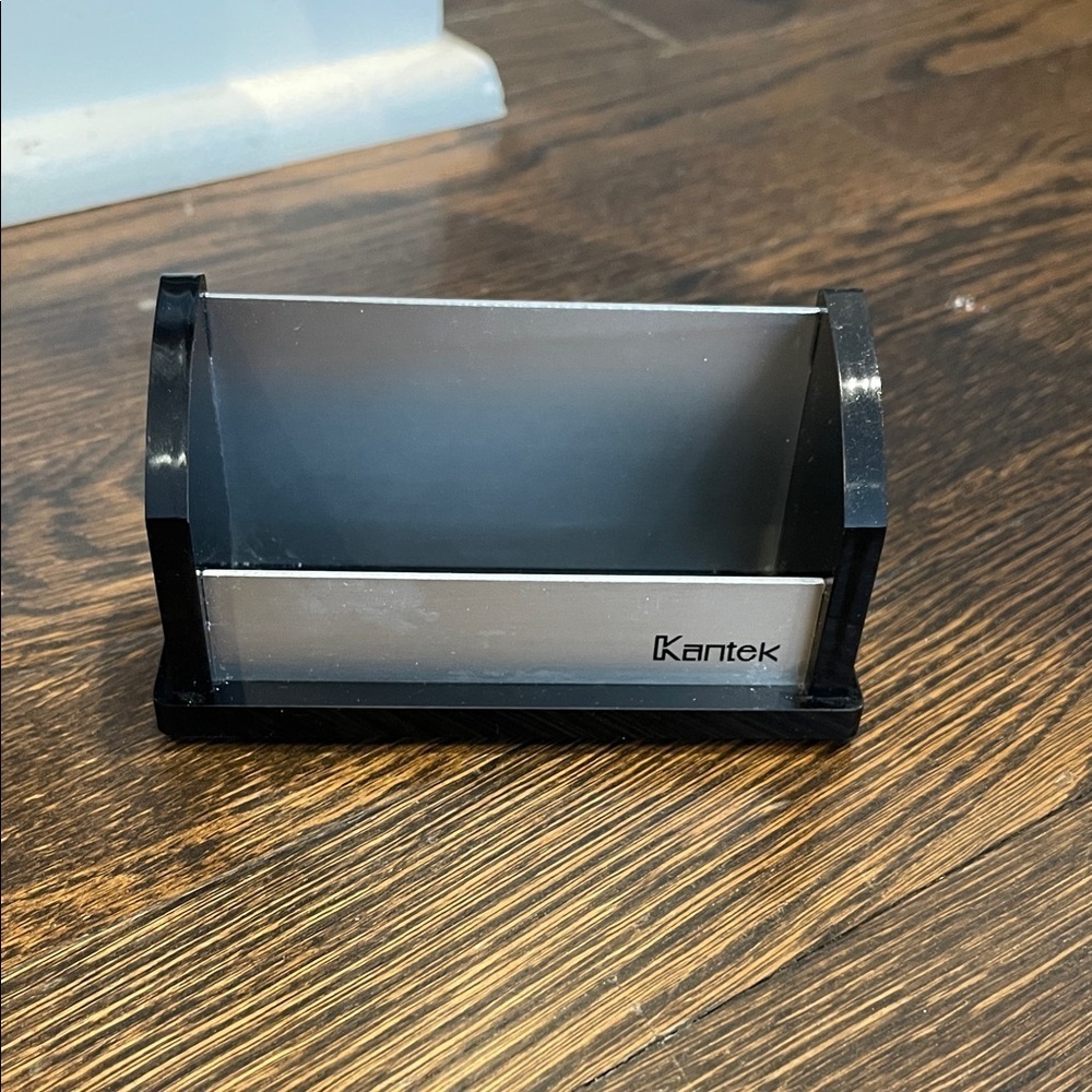 Kantek Black and Silver Business Card Desk Organizer